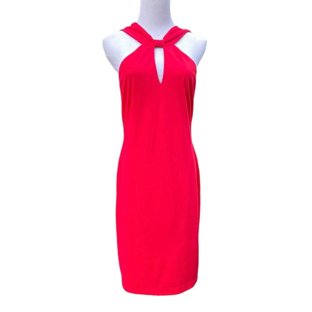 David Meister red halter dress size 6